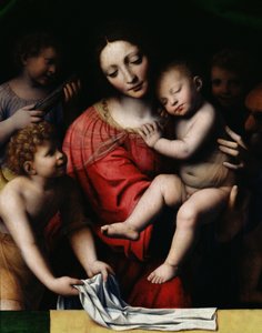 Il Gesù dormiente, o Madonna che tiene il Bambino dormiente, accompagnata da tre angeli, 1532